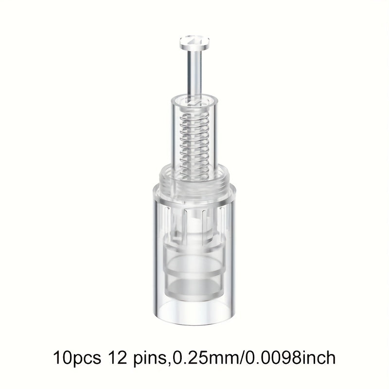Derma Pen Replacement Needle Cartridges 10pcs/Pack — 12 Pin, 36 Pin & R-Nano Tips for L1 L3 L6 L8 S8 Microneedling Pen, 0.25mm Screw-Lock