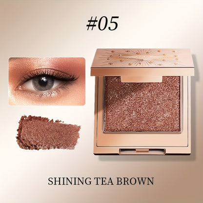 Shimmer Eyeshadow Palette 5 Shades Waterproof Creamy Glowing Formula with Built-in Mirror Luxury Packaging Radiant Finish Eye Makeup Gift Women