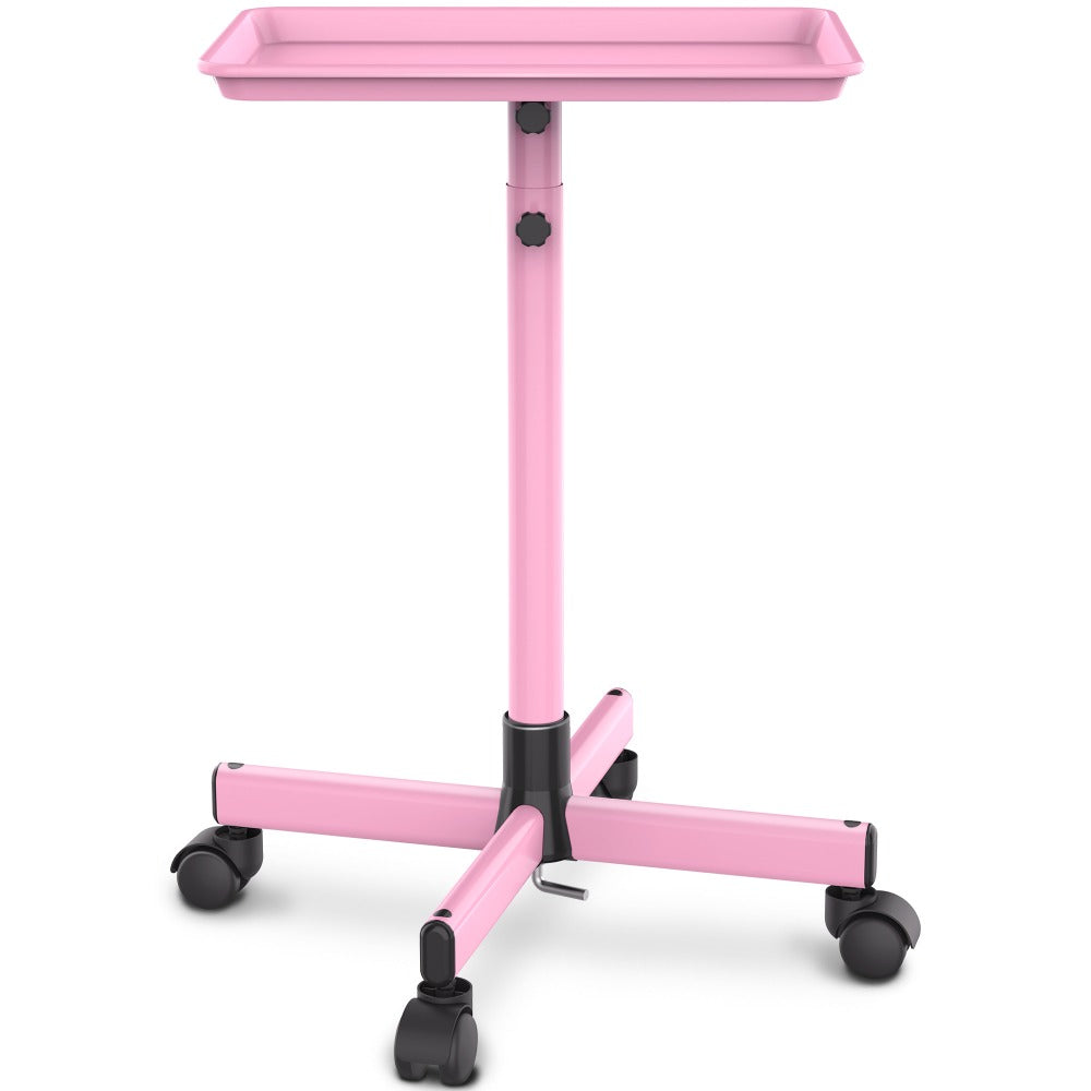 Premium Salon Tray Cart Tattoo Tray 17.9'' x 12.8'', Gold & Pink and Black Stylist Tray, Adjustable Height, Salon Tray On Wheels For Spa Storage, Stylist Blowdry And Clinic Use