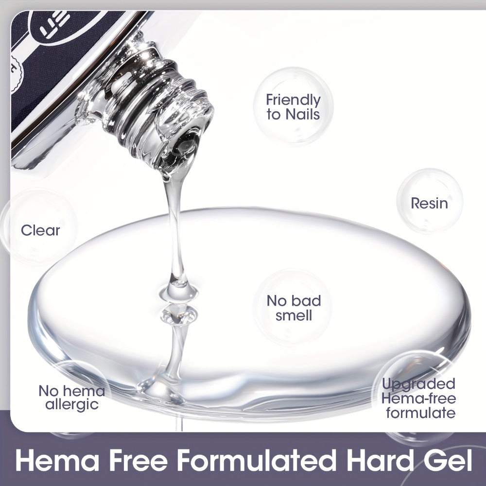 Gellen Clear 5-In-1 Hema-Free Builder Gel for Nails, 0.68oz for Nail Strengthener in a Bottle, for Nail Extension Hard Gel, Soak Off Long-Lasting Light, Base Coat Top Coat Needed