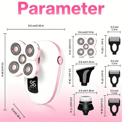Electric Shaver for Women & Men – Rotary Shaver with IPX6 Waterproof, Wet & Dry Use, Floating Head, Type-C Charging, Display Screen | Body Hair Removal for Underarm, Leg, Arm & Face, Holiday Gift