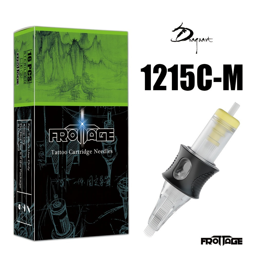 Tattoo Cartridge Needles Integrated Set High Transparency Tips Stable Assembly Round Liner Shader Curved Magnum M1 for Artists & Beginners 26 Sizes RL RS CM