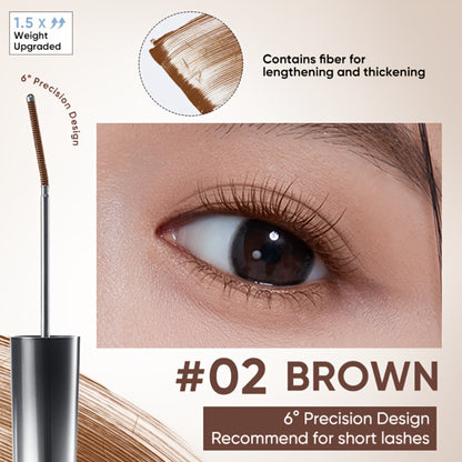 3D Curling Mascara — Volumizing, Waterproof & Smudge-Proof Eyelash Wand, Long-Lasting Nourishing Formula, Suitable for All Eye Types, Korean Makeup Style, Black & Brown, Curling & Precision Design