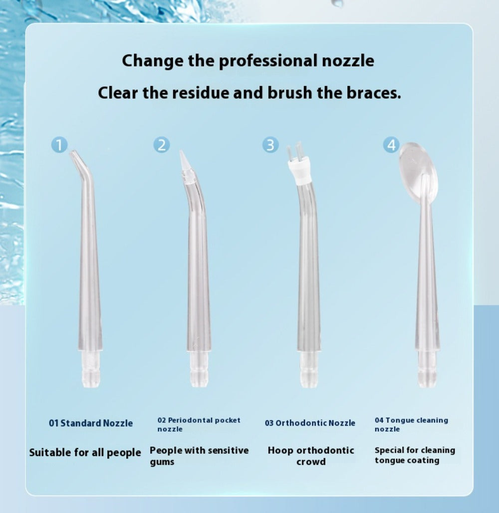 Water Flosser Portable USB Rechargeable Cordless Oral Irrigator with 4 Nozzles 3 Cleaning Modes Smart Chip Electric Water Floss Teeth Cleaner for Braces Gum Health Travel Home Use Men Women
