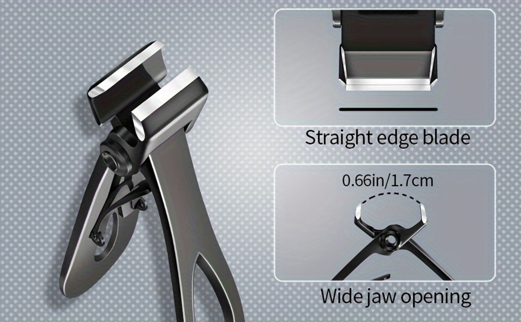 Heavy Duty Thick Toenail Clippers Set - Wide Jaw Opening Straight Nail Clipper, Angled Nail Clipper And Nail File, Large Nail Clippers For Men Seniors Women
