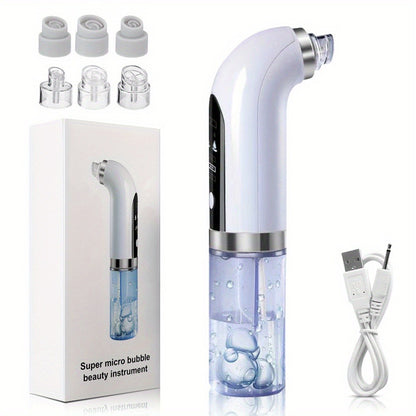 Pore Vacuum Blackhead Remover 6 Accessories 3-Speed Suction USB Rechargeable Transparent Design Deep Pore Cleansing Tool for Men Women Travel Portable Skincare Kit