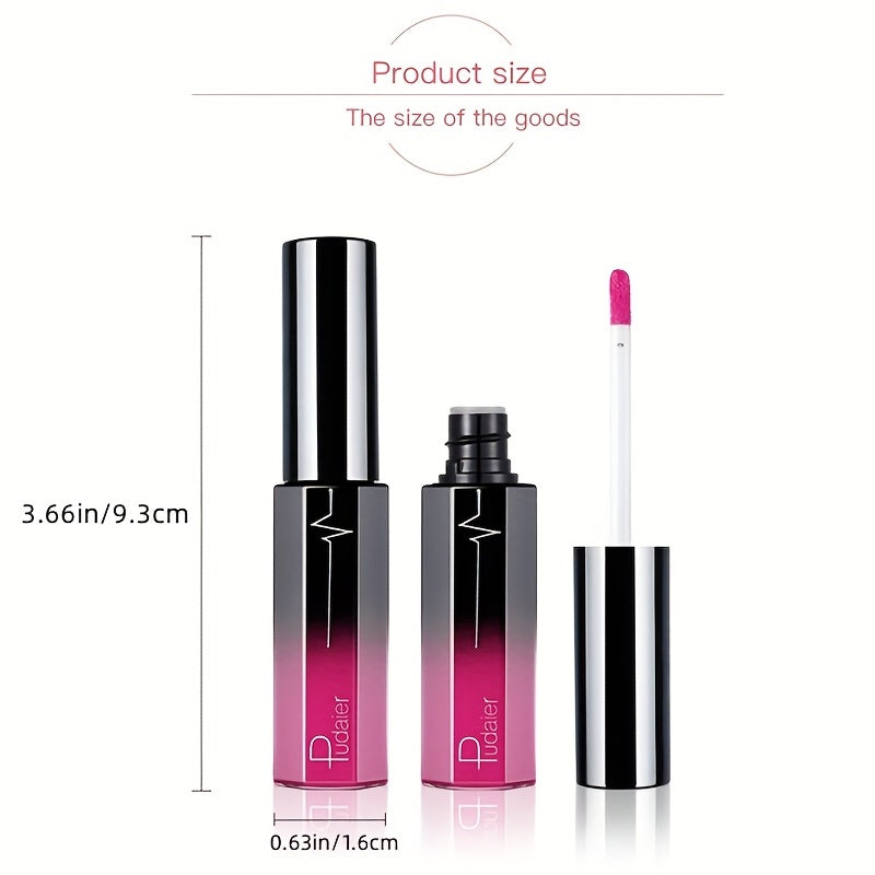 [Matte Mist Lip Gloss] Pudaier Matte Mist Lip Gloss Long-Lasting Color Not Easy to Stick to The Cup, Anti-Smudge Lip Glaze Liquid Lipstick, Velvet Matte Lipstick Lipsticks Waterproof Long Lasting 24 Hours