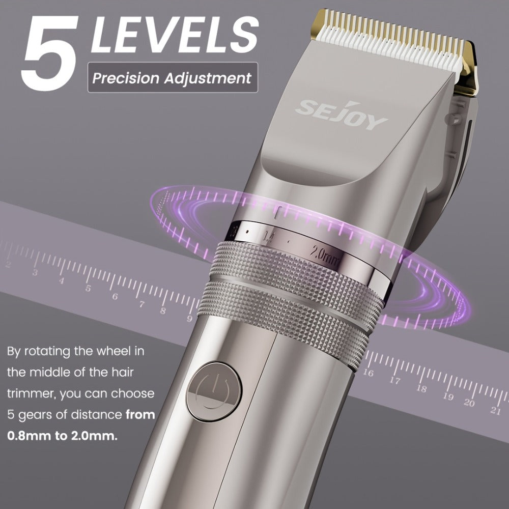 Adjustable Beard Trimmer for Men, Cordless Electric Beard Trimmer with Precision Dial, USB Rechargeable 5 Levels Settings Mustache Trimmer for Men'S Gifts
