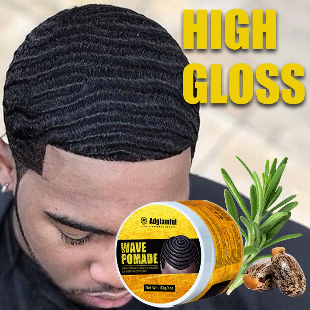 Wave Pomade for Men — Wave Control Defining Cream for Layered Waves, Volume & Texture | Non-Greasy, Water-Soluble, No Residue | Easy to Style & Maintain Natural Waves