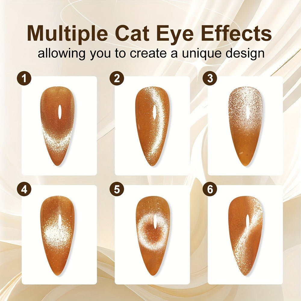 0.27oz Eye Cat Magnetic Gel Flash Gel Nail Polish Semi Permanent Gel Nail Art Decoration Magnetic Cat Eye Nail Gel Polishing Holographic Chameleon Nail Art Gel Varnish with Magnetic Sand Rubbing Category Applicable to Nail Salons AndHousehold