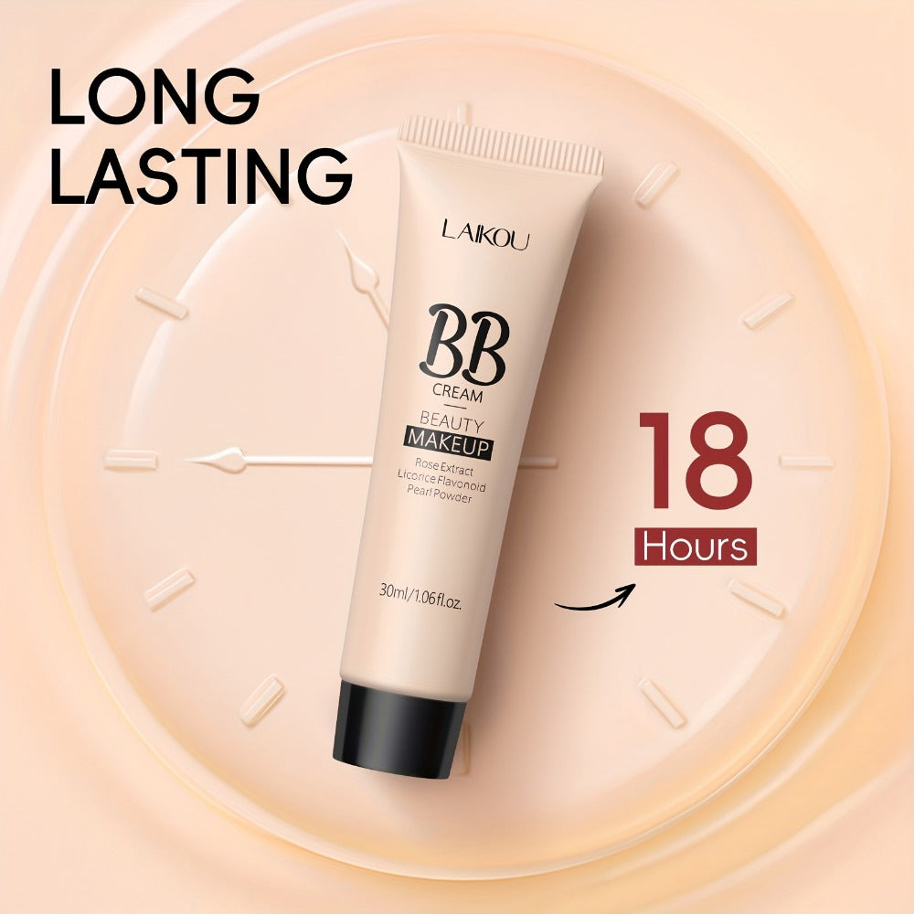 BB Cream 2PCS Set by LAIKOU – Waterproof Long-Wearing Foundation with Pore-Minimizing & Blemish-Covering Concealer, Glycerin-Infused Formula, 9 Shades, 30ml/1.06fl.oz Each