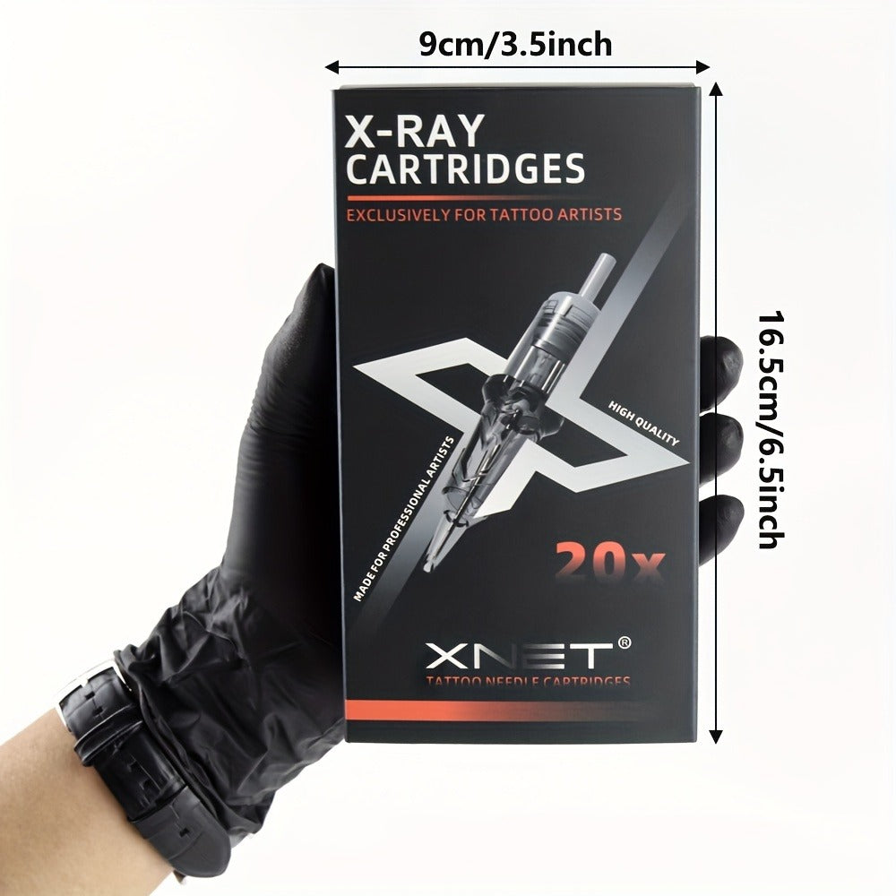 XNET Mixed Gray Premium Ink Cartridge Needle, Disposable Safe and Independent Packaging, 3, 5, 7, 9RL Circular Lined Ink Cartridge Needle