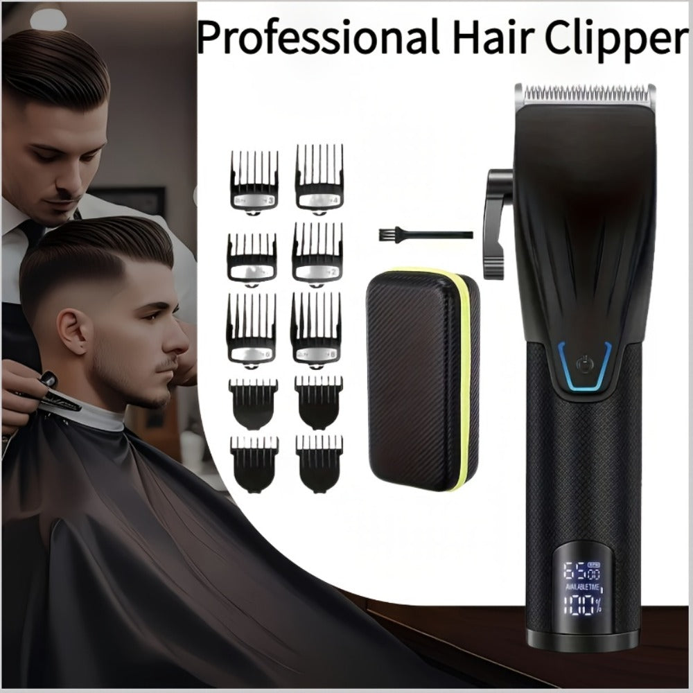 Men' Cordless Hair Clipper & Beard Trimmer with LED Display - USB-C Charging, 4 Attachments Combs (Long Hair Trimmer, Barber-Grade Clipper) - Cordless Shaver Suitable for Home & Travel - Perfect Gift for Men