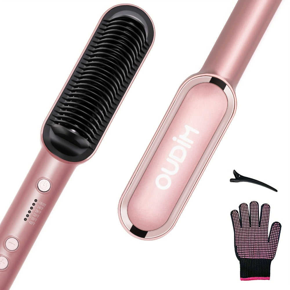 Hair Straightener Brush, Ionic Hair Straightening Brush Flat Iron For Women, Anti-Scald Straightening Comb For Home Salon, Precise Temperature Control, Auto Shuts Off, Holiday Essentials, Gifts For Mother'S Day, Girl Stuff, Wow Hair Products