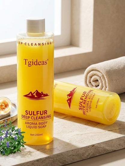 Sulfur Shampoo & Body Wash 2-in-1 — Scented Sulfur Soap Cleansing Liquid for Gentle Daily Hair & Skin Care | 2 Bottles | Household Shampoo & Body Wash Set
