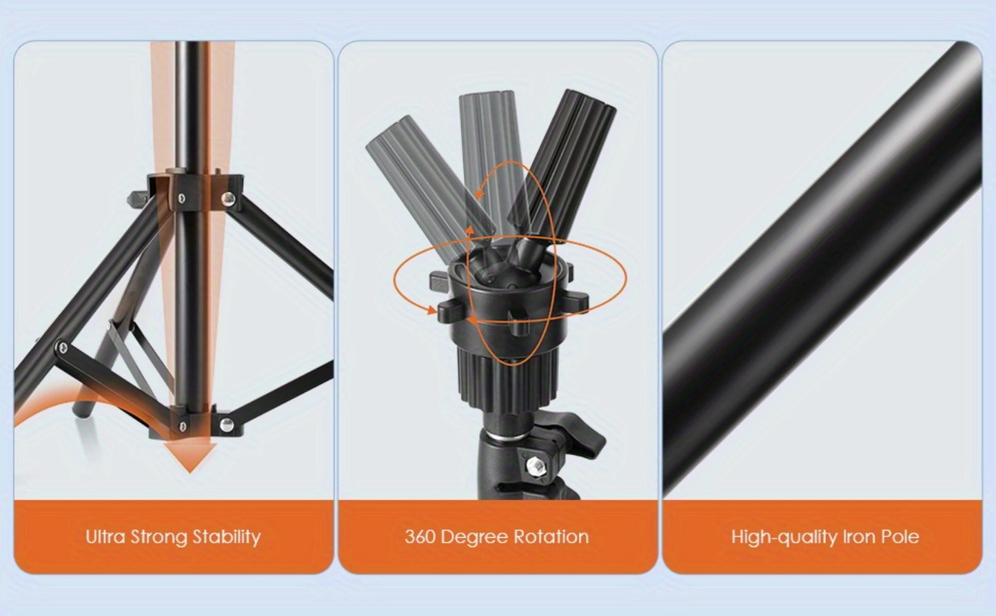 Adjustable Wig Stand Tripod Mannequin Head Stand 360 Rotation Height Adjustable to 50 Inch Aluminum Alloy for Styling Cosmetology Hairdressing Training