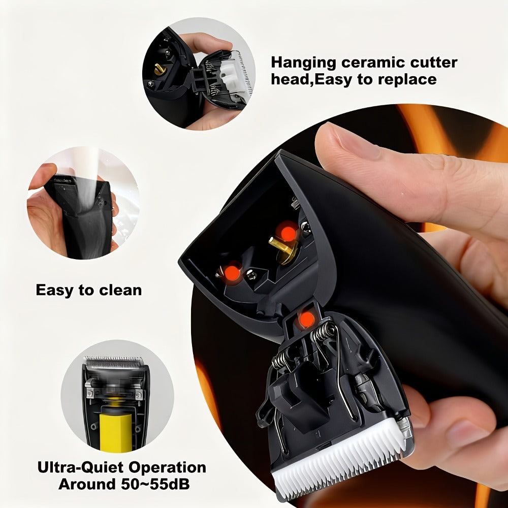 Ball Trimmer for Men - IPX7 Body Hair Trimmer, Ceramic Blade, Battery Display, Replaceable Blade Head, Electric Groin & Pubic Shaver, ES006