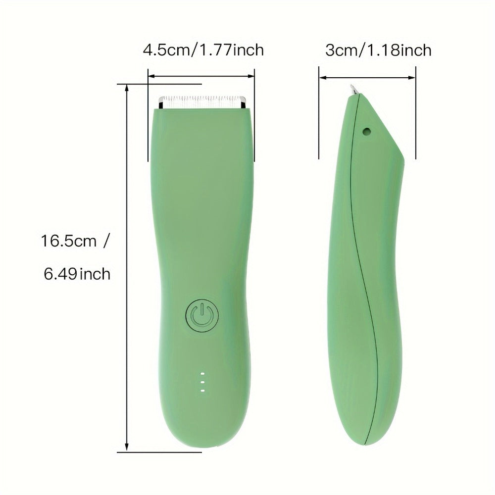 Body Hair Trimmer for Men and Women Electric Groin Hair Trimmer with Replaceable Ceramic Blades USB Rechargeable Waterproof Pubic Hair Shaver Bikini Trimmer