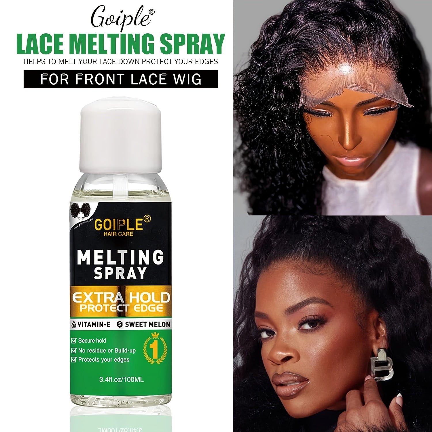Goiple Wig Styling Kit - Melting Spray, Wig Tool, Lace Wig, And Lace Bonding Kit for Effortless Wig Installation, Lace Glue Kit, Wig Installation Kit, Wig Kit, Wig Supplies, Resistance Bands, Wig Caps, Edge Brush, Hair Comb, Wig Glue, Remover