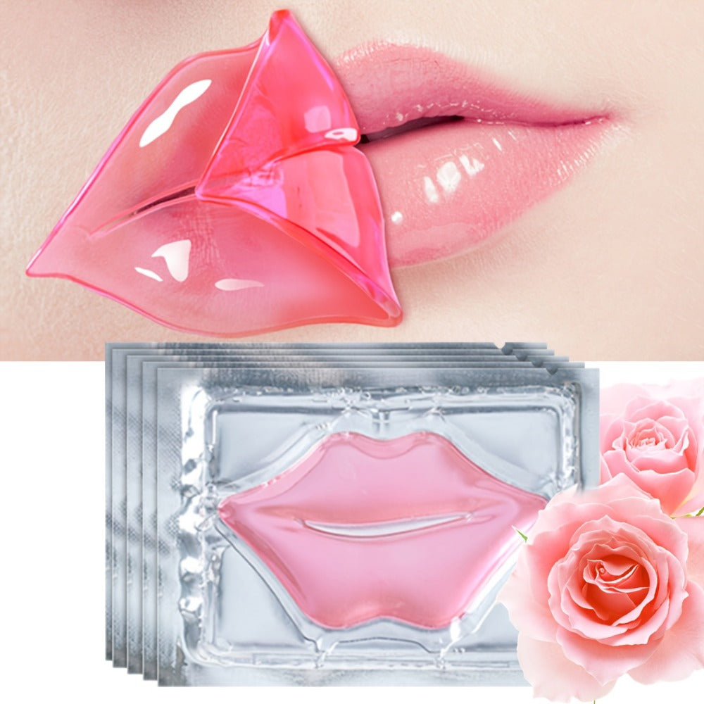 Lip Mask 50pcs Crystal Pink Moisturizing Deeply Hydrating Lip Patches for Dull Dry Lips Plumping Pink Fresh Look Gift for Women Mothers Bulk Gift Set