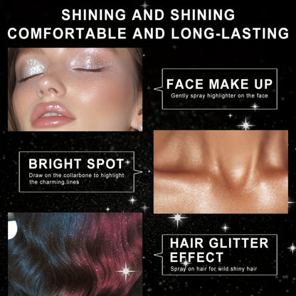 Glitter Spray for Hair & Body - Quick Dry Shimmer Spray for Face, Lips, Eyes & Skin - Festival Body Glitter Spray Set (2pc & 3pc Options)