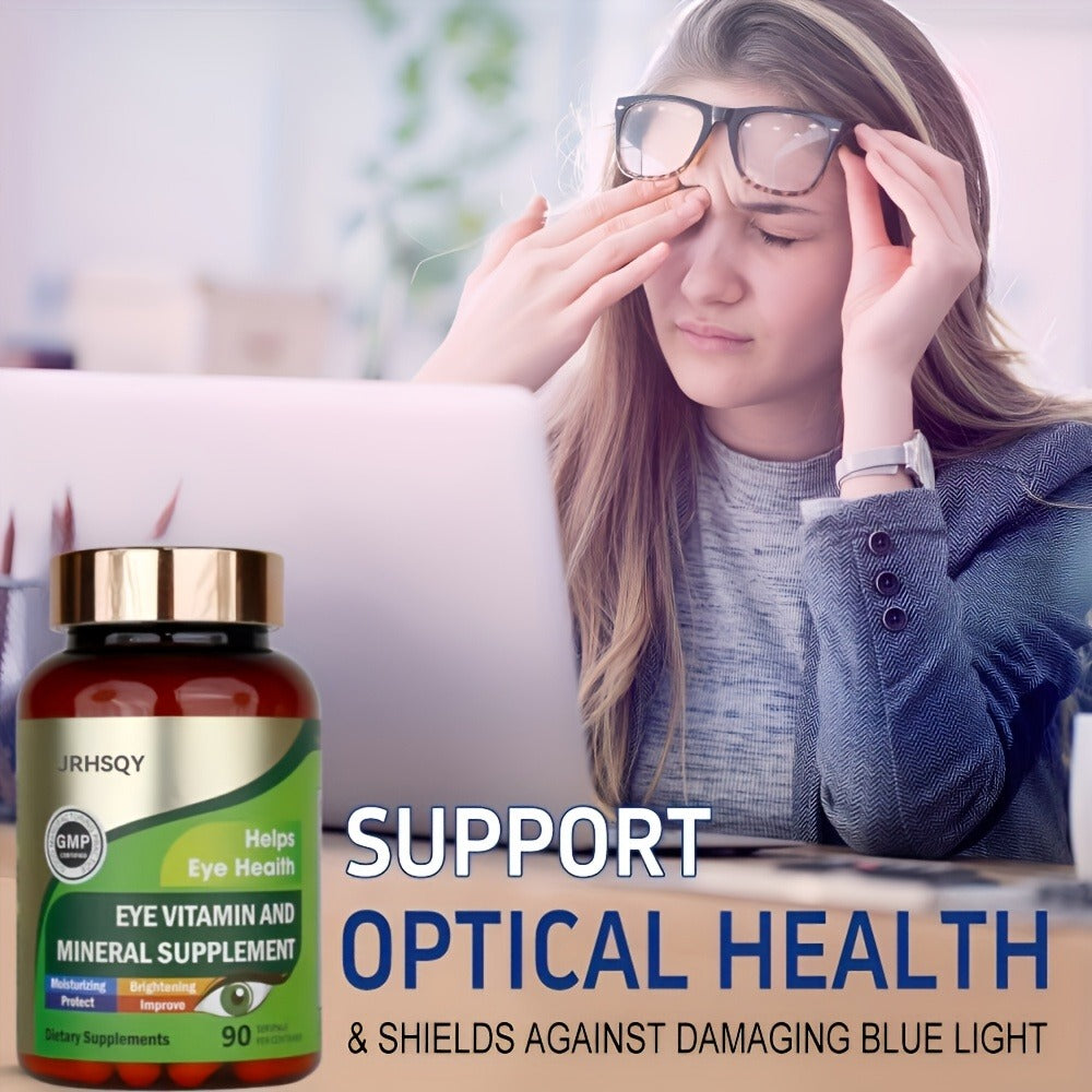 Eye Vitamins Supplement with Lutein Zeaxanthin Zinc Vitamin C & E – Supports Vision, Macular Health & Eye Health | Advanced Mineral Formula 90 Count (3 Bottles)