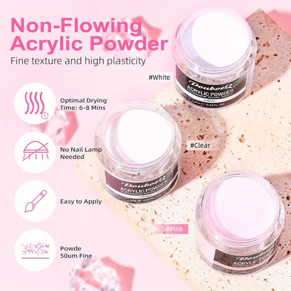 Acrylic Nail Kit Complete with Drill Light Colored Acrylic Powders and All Tools for Beginners Beautiful Nail Designs Professional Starter Set