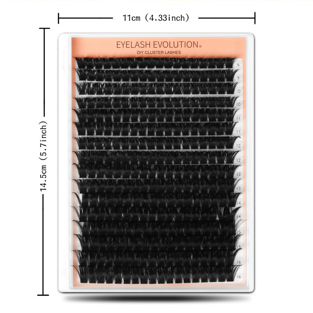 100D 272pcs Eyelash Extensions Lash Clusters Ranging from 8-16MM, Featuring Thick D Curl Individual Lashes That Are Soft And Reusable, Perfect for Lash Cluster Applications