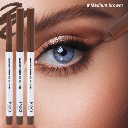 Eyeliner Pencil 3 Pack Waterproof Long Lasting Gel Pen - Quick Dry Smudge Proof Matte Creamy Formula for Sensitive Eyes Beginner Friendly Precision Eye Makeup Deep Brown Medium Brown Black