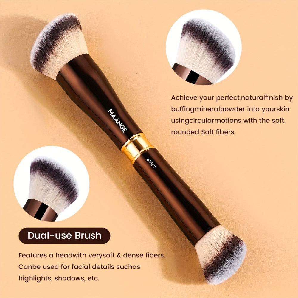 MAANGE 8pcs Double-ended Makeup Brushes + Storage Box High-end Makeup Tools Double-ended Foundation Brush Blush Brush Contour Brush Multi-function Makeup Brush Suitable for Facial Makeup Women's Beauty Tools Daily Travel Commuting Women's Gifts, Professio