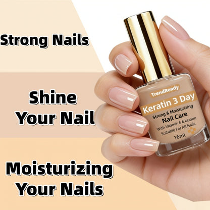 Nail Strengthener for Weak Splitting & Breaking Nails | 4-in-1 Keratin Protein Hardener Fast Dry Nail Care Oil | Alcohol-Free Formula for Instant & 3-Day Repair | Manicure Treatment 2pcs & 4pcs