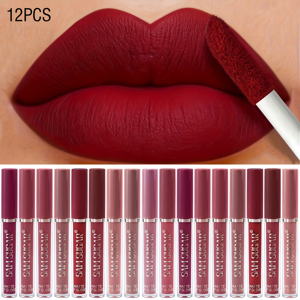 12pcs Matte Matte Lip Gloss Set - No Spillage, Long-lasting, Waterproof, Sweat-proof And Color-resistant. Lip Gloss And Lipstick Makeup for All Skin Types. A Perfect Gift.