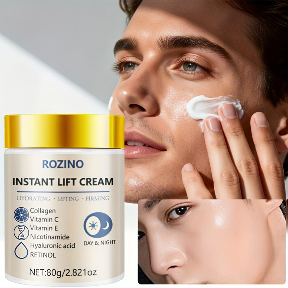 ROZINO Instant Collagen & Niacinamide Cream - 5-Second Lift And Tightening, Collagen-Infused Face And Neck Cream for Dark Circles, Puffiness, Sensitive Beige, Sensitive Eyes, All Beige Types, Instant Firming Moisturizer