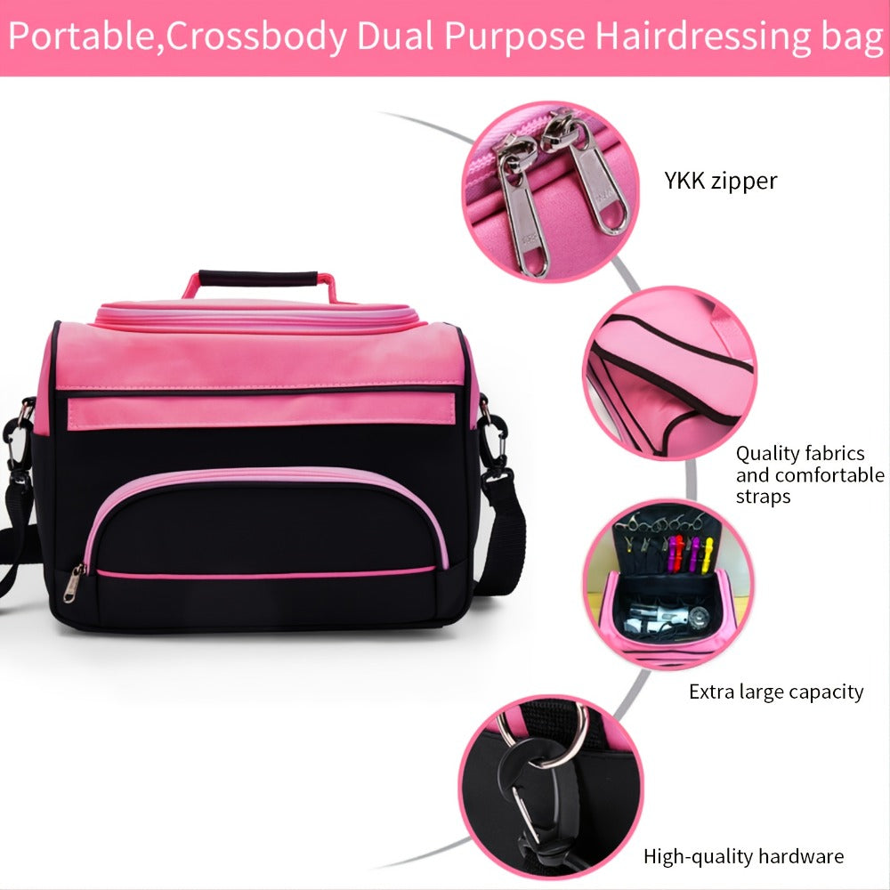 Cosmetics Beauty Hairdressing Styling Bag Multi-functional Hair Makeup Salon Hairdresser Toiletry Organizer Tool Case With Strap