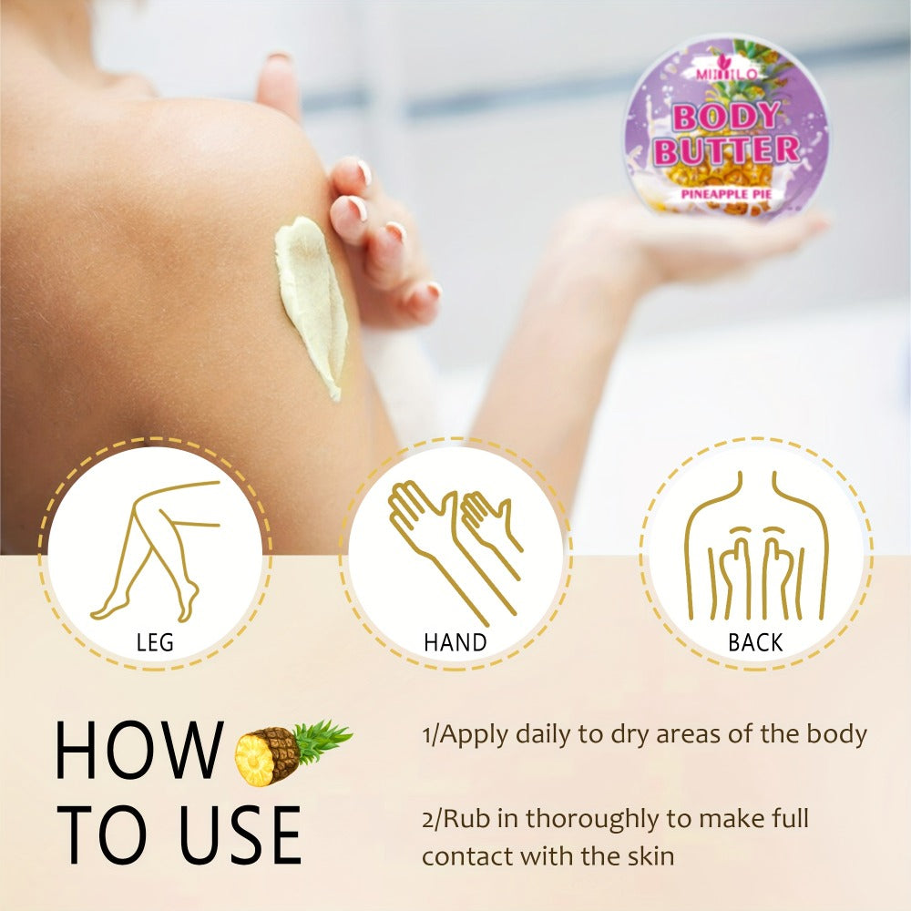8pcs Fruit Body Glaze Fruity Fragrance - Pineapple, Coconut, Strawberry, Coffee 8 Flavors - Non-Greasy, for all-Day Moisturizing Formula, Travel Size, Suitable for All Occasions, Different Scents, Different Moods