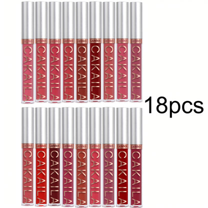 Matte Liquid Lipstick Set 18 Pieces — Long-Wearing Smudge-Proof Formula, Smooth Creamy Texture, Moisturizing All-Day Comfort, Multi-Shade Lip Color Collection for Women