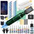 POSEIDON Tattoo V3 PRO Tattoo Pen Kit - POSEIDON Battery Tattoo Pen with Extra Battery 1400mAh, Tattoo Gun Kit with Tattoo Power Supply And 20pcs Tattoo Cartridge Needles, Complete Tattoo Kit 6 Color Tattoo Inks Tattoo Supplies for Beginners, Professional