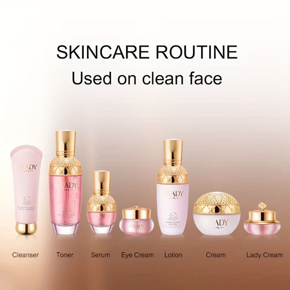 Flower Secret Luxury Skin Care Gift Box, High Content - Skin Moisturizing, Skin, Facial Skin Care, 7pcs Skin Care Set, The Best Choice for Gifts, High-quality Luxury Skin Care Gift Box