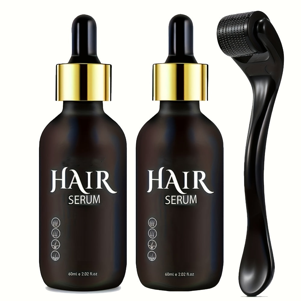 2.03oz Hair Nutrition Essence + A Roller Tool Set, Scalp Nutrition Essence, Apply to The Scalp, for Beard, Hair, Suitable for People with Sparse Hair