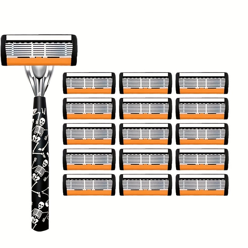 High-End Manual Razor for Men, Featuring 7-Layer Progressive Stainless Steel Blades, a Metal Non-Slip Handle, And a Classic Design That Works Well. an Excellent Gift for Men