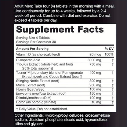 Total-T Ultimate Men's Supplement 5-Bottle Bundle - with Horny Goat Weed, D-Aspartic Acid, Tribulus, Maca & Stinging Nettle for Testosterone, Vitality & Mood Support