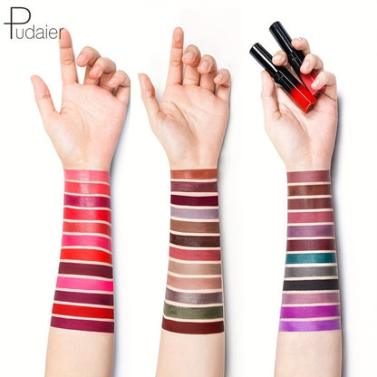 Matte Liquid Lipstick Velvet Finish 24H Waterproof - Long-Lasting High Pigment Anti-Smudge Cup-Proof Lip Glaze 20+ Bold Shades All Skin Tones Pudaier