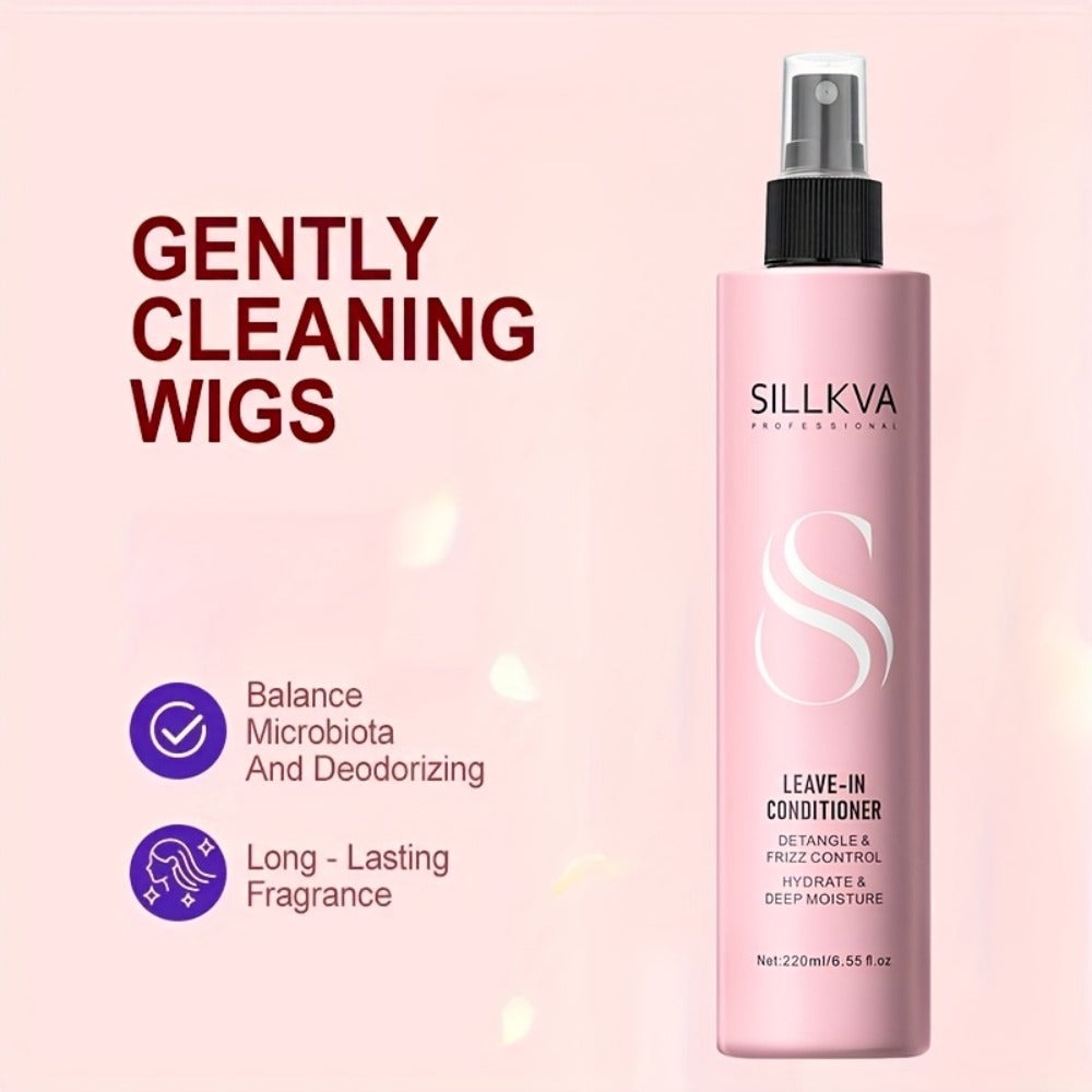 Wig Conditioner Spray with Argan Oil & Vitamin E - Sillkva Leave-In Moisturizing Care for Synthetic & Human Hair Wigs, Detangles, Reduces Frizz & Adds Shine
