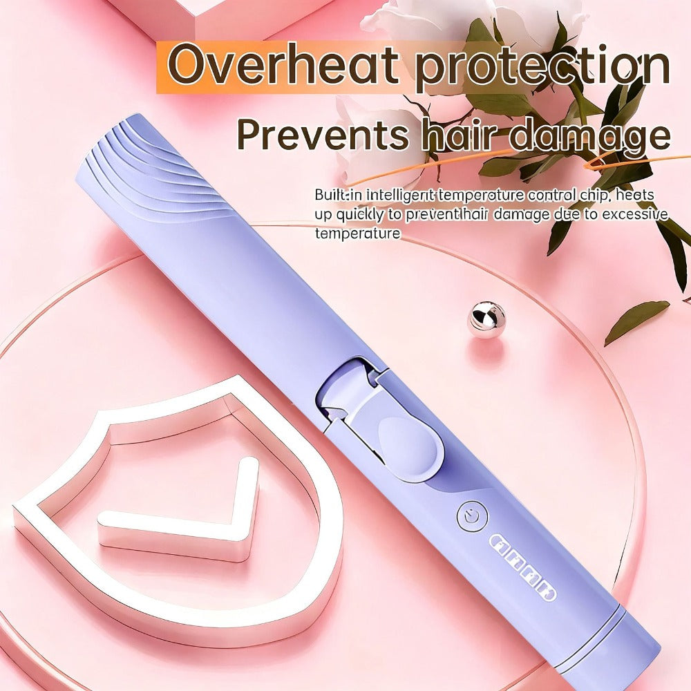 Portable Mini Cordless Curling Iron for Curling And Straightening, Ceramic Mini Hair Curler with 4 Adjustable Temperature, USB Rechargeable for Travel, Fashion Styling Tools, Mother'S Day Birthday Christmas Gift