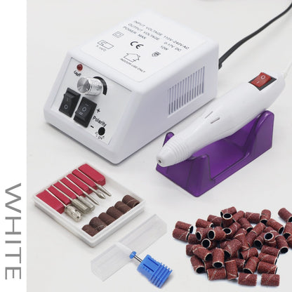 Electric Nail Drill Machine 20000RPM Professional Manicure Pedicure Kit with 6 Drill Bits 50 Sanding Bands Cuticle Remover Nail File Set for Acrylic Gel Nails Home Salon Use
