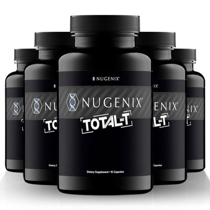 Total-T Men's Testosterone Support Supplement 5-Bottle Bundle | L-Citrulline, Fenugreek, Zinc, Vitamin B6 & B12 | Daily Men's Health & Vitality Formula for Energy, Strength & Hormonal Balance