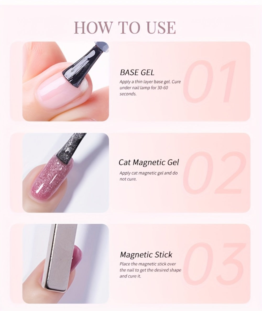 BORN PRETTY 0.34oz Imperial-Green Cat Magnetic Gel LED Soak-Off Gel for DIY Manicure, Long-Lasting, for Women And s