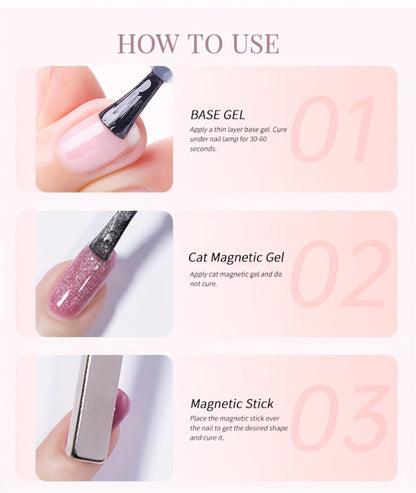 Cat Eye Gel Nail Polish Imperial Green Magnetic Shimmer Effect Soak Off LED UV Long Lasting 30 Days DIY Manicure Nail Art 10ml BORN PRETTY MY269