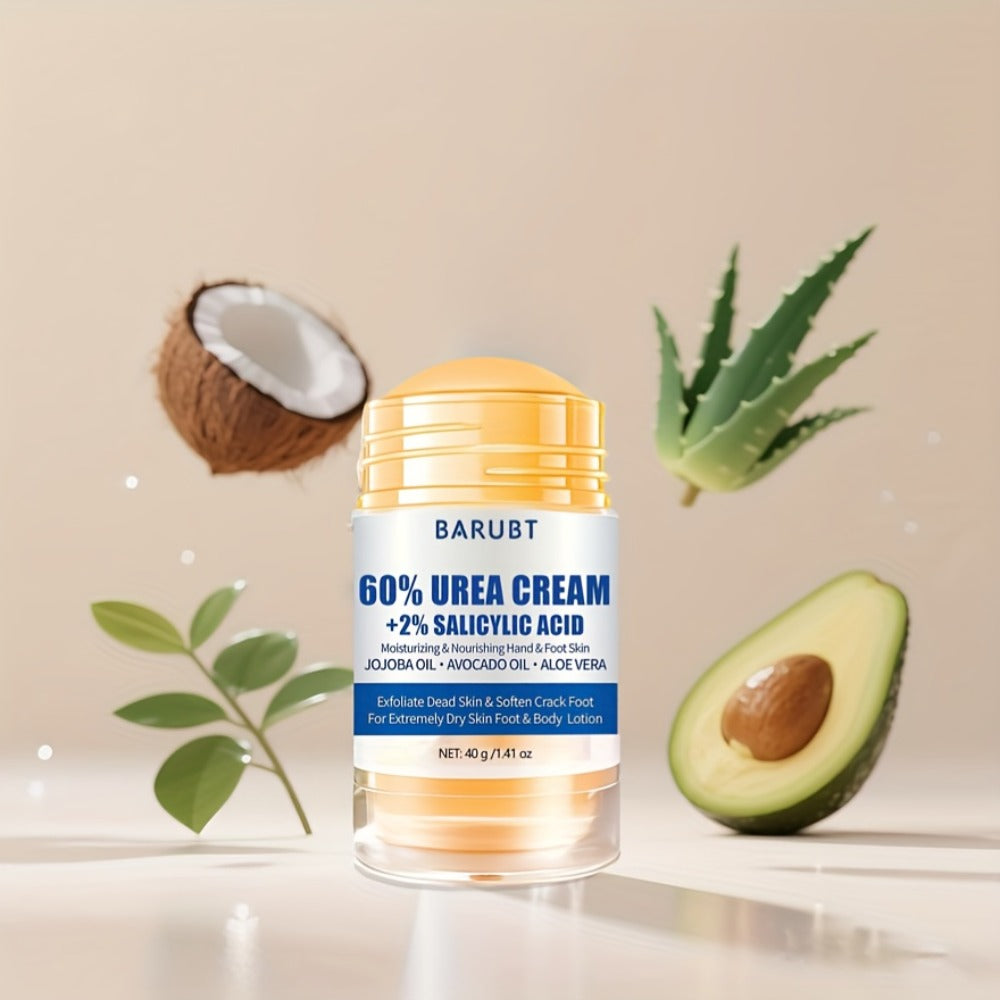 Salicylic Acid Foot Cream 40g, Foot Cream Foot Care Cream, Suitable for Cracked Feet, Knees, Elbows, Hands - Heel Cream Stick Aloe Vera, Beeswax, Urea Foot Cream Smooth Skin, Unisex (2 Bottles)