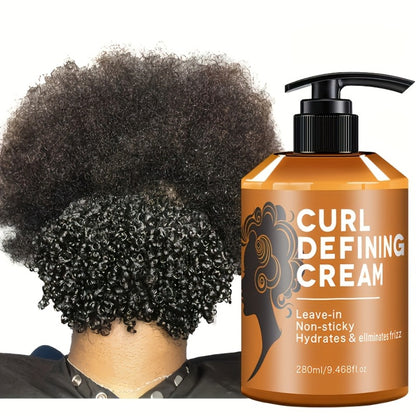 Curl Styling Cream Argan Oil 280ml - Frizz Control Moisturizing Long-Lasting Hair Styler with Jojoba Oil for Wavy Curly Regular Hair Non-Greasy Formula